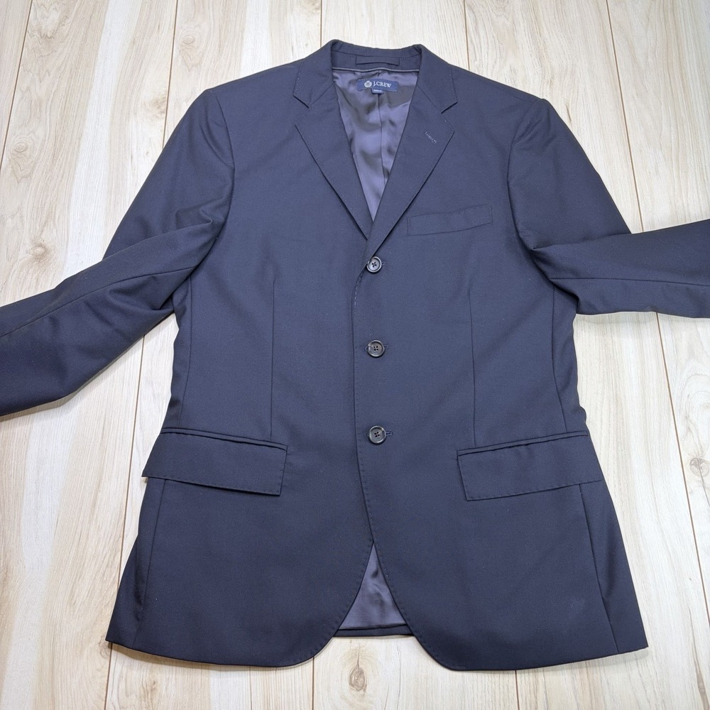 J Crew Ludlow Loro Piana Super 120s Sport Coat Jacket Blue Wool Size 38s - Picture 5 of 16